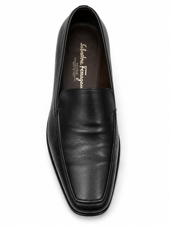 Salvatore Ferragamo Studio Black Leather Loafers Dress Shoes Men’s 10.5 D Italy main image 5